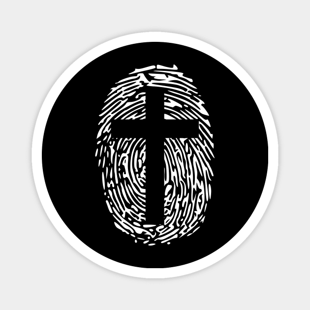 jesus-christ-team-jesus- religious - gift - cross fingerprint Magnet by shirts.for.passions